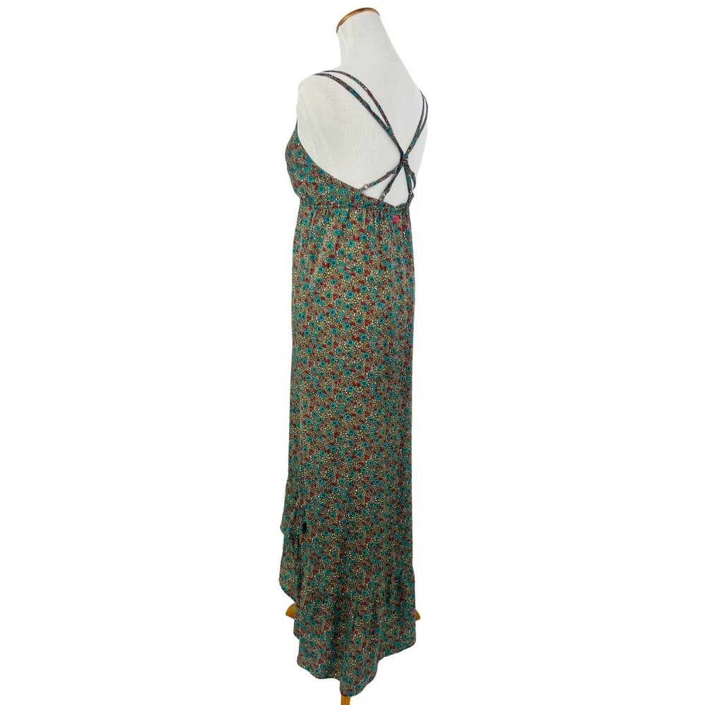 VTG Billabong Floral Strappy Back Maxi Dress | Coastal Boho Cottagecore Grunge L - Picture 11 of 16